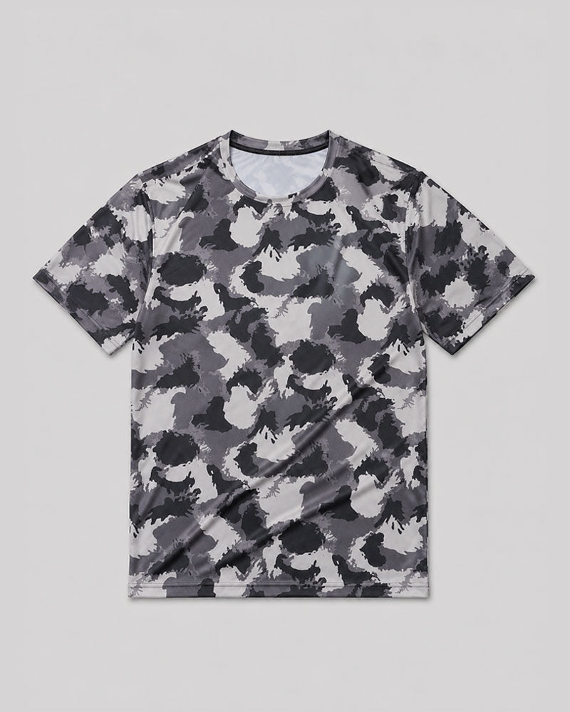 Dusty Camouflage Printed Dry Fit T-Shirt
