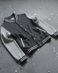 Unisex Baseball Jacket Charcoal & Heather Grey