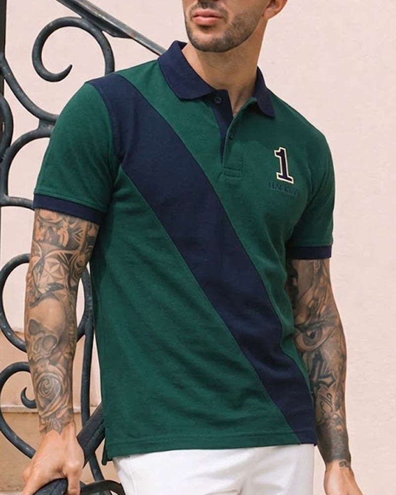 Premium HCKT Teal Contrast Polo Shirt