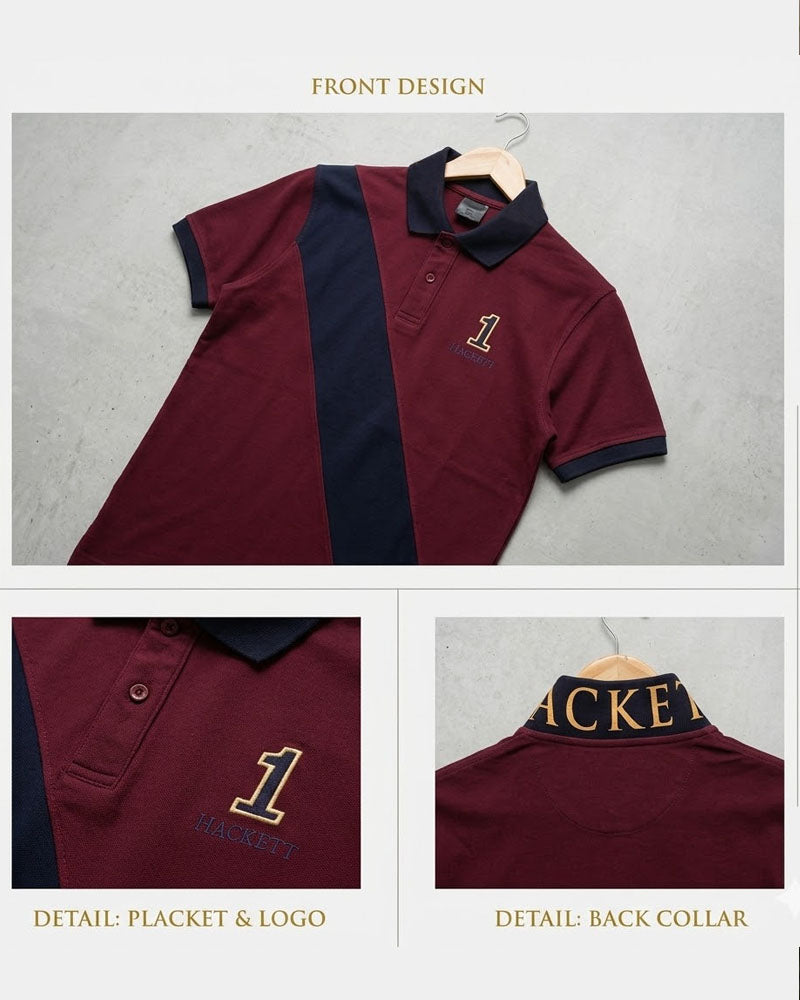 Premium HCKT Maroon Contrast Polo Shirt