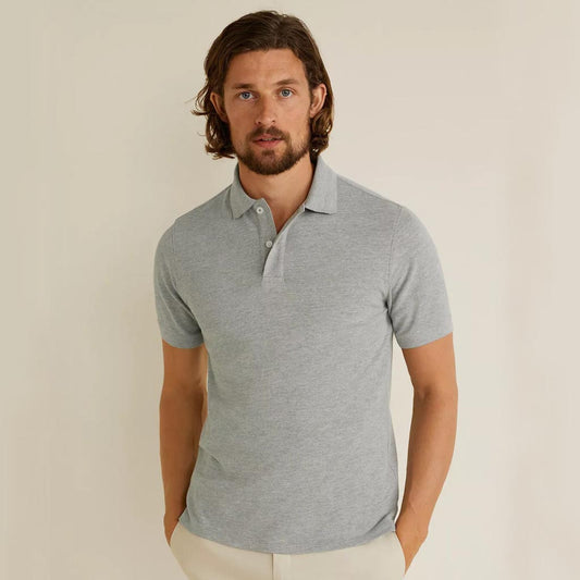 Heather Grey Basic Polo Shirt