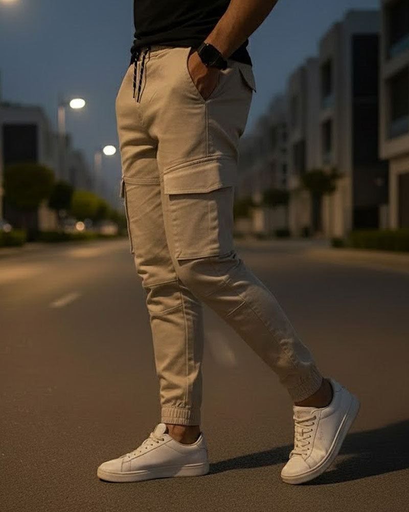 Light Beige 6 Pockets Cargo Pant
