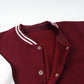 Unisex Baseball Jacket Maroon & White