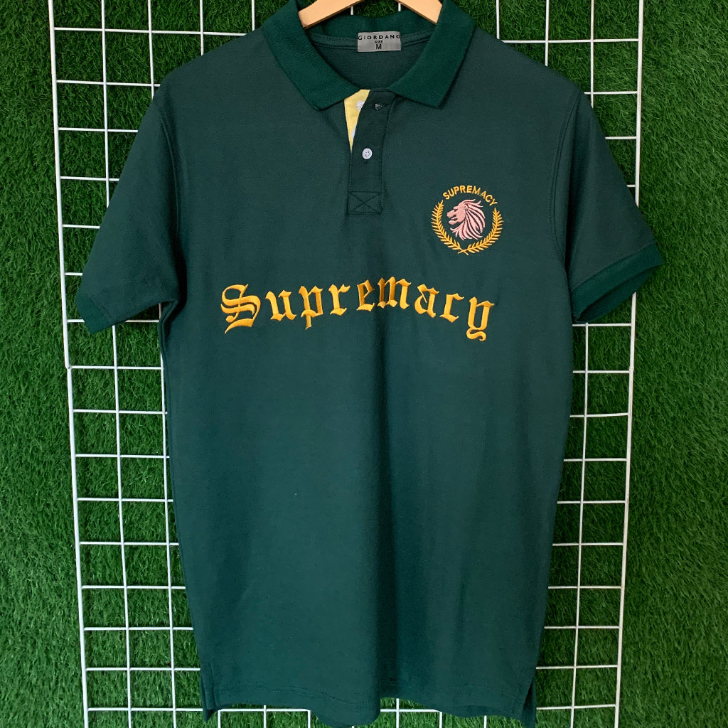 Green Supremacy Embroidered Polo Shirt