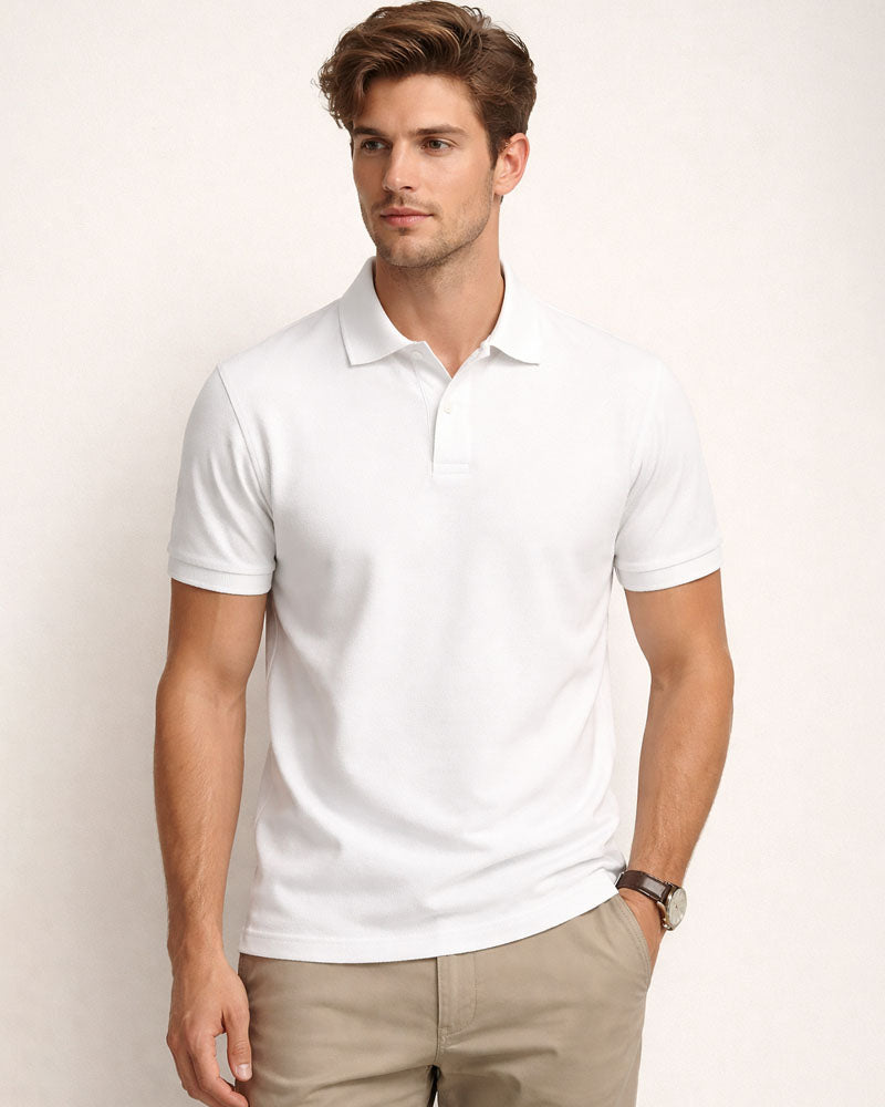 White Basic Polo Shirt