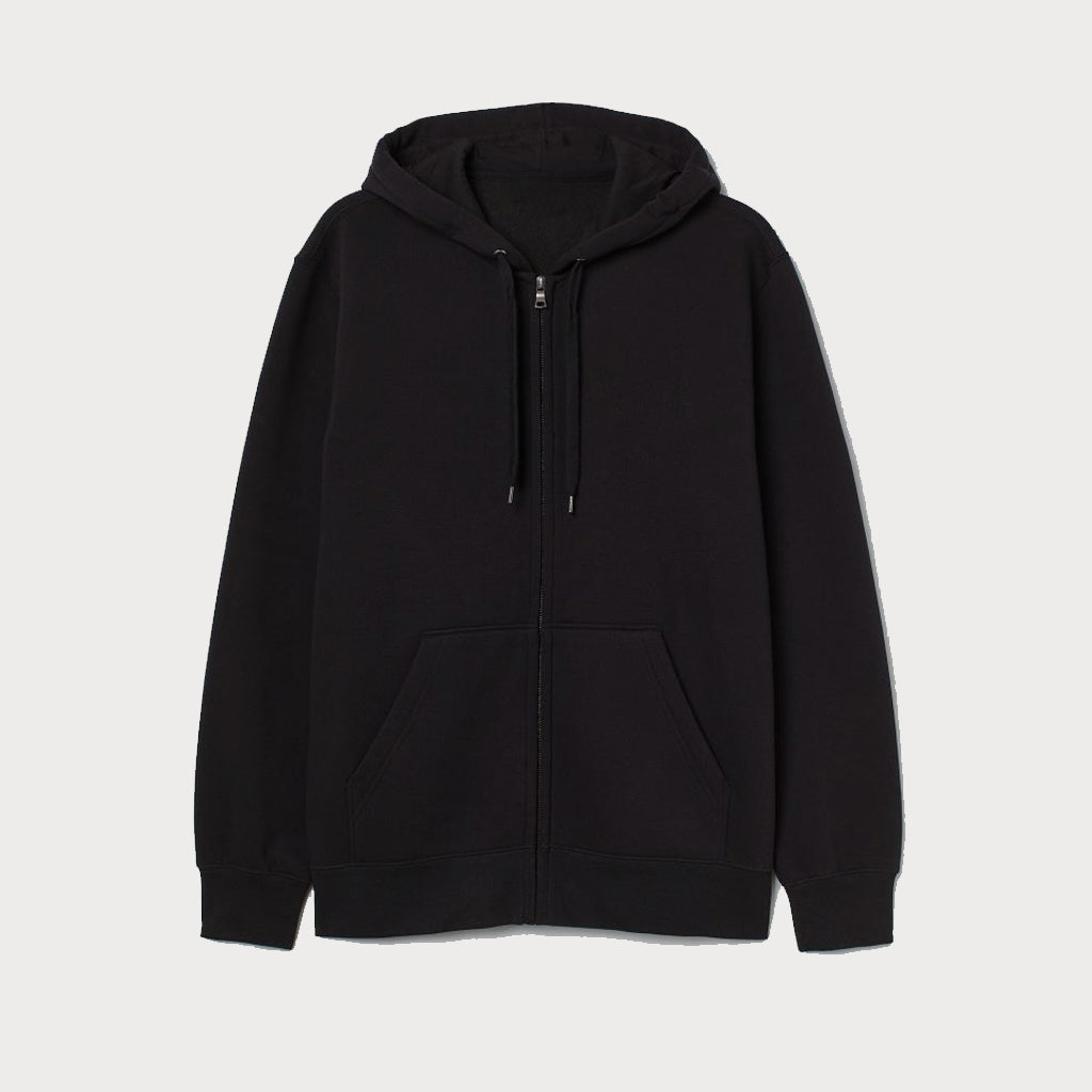 Basic Black Zipper Hoodie