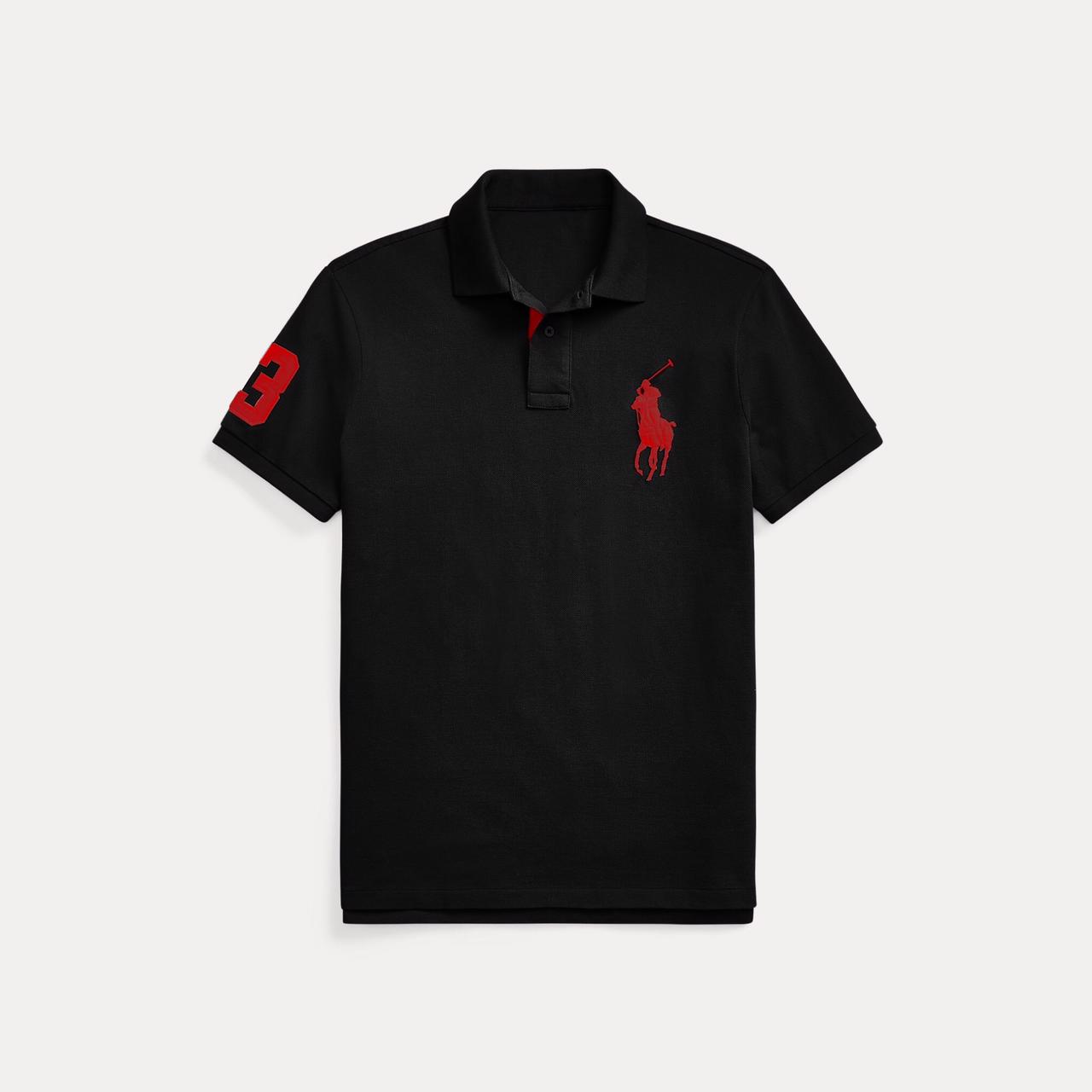 Embroidered Black Polo Shirt