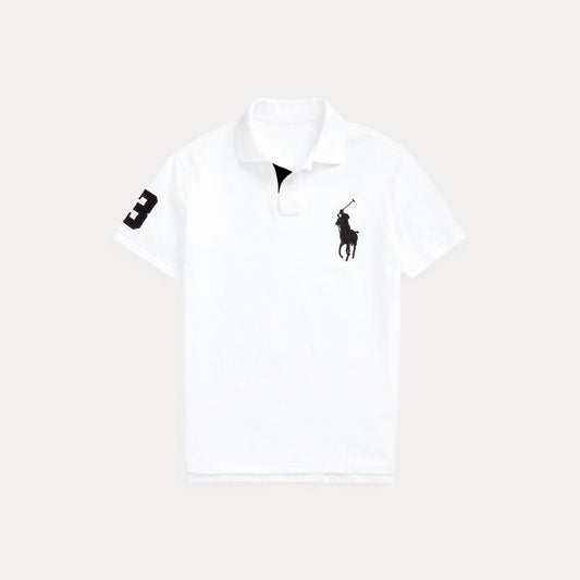 Embroidered White Polo Shirt