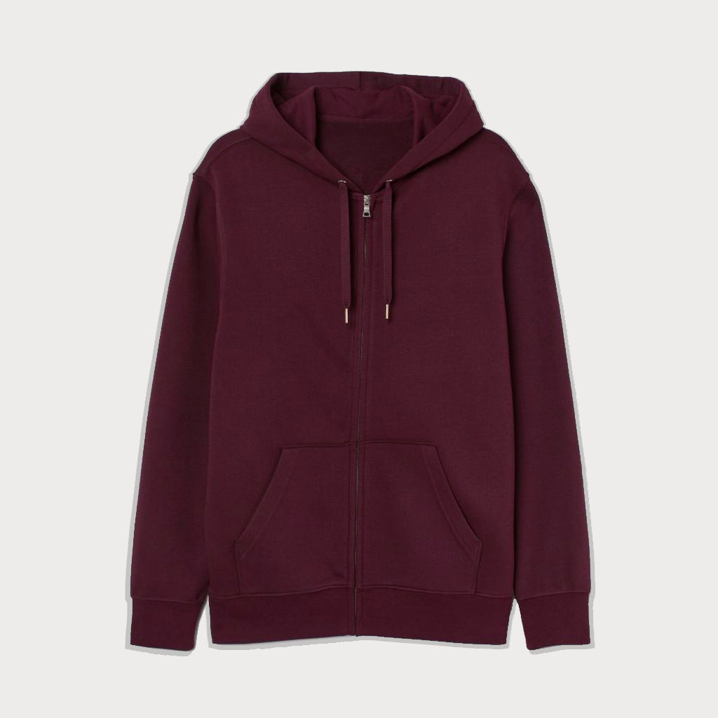 Basic Maroon Zipper Hoodie