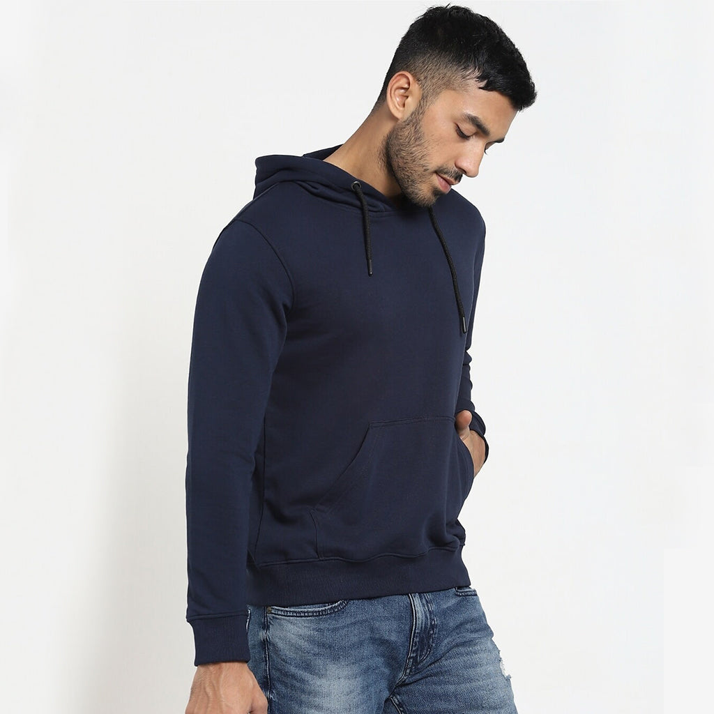 Navy Blue Plain Hoodie