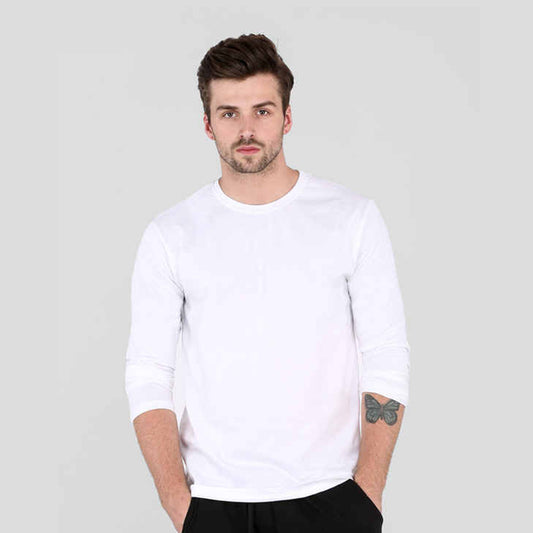 Full Sleeves Basic White T-Shirt